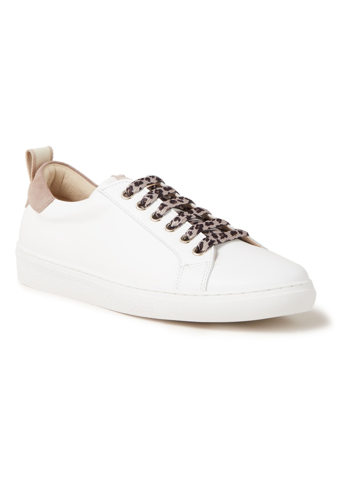 Mint Velvet Allie sneaker van leer - voorkant wit