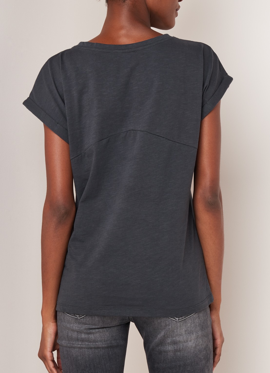 Mint Velvet T-shirt met studs - achterkant 4 donkergrijs