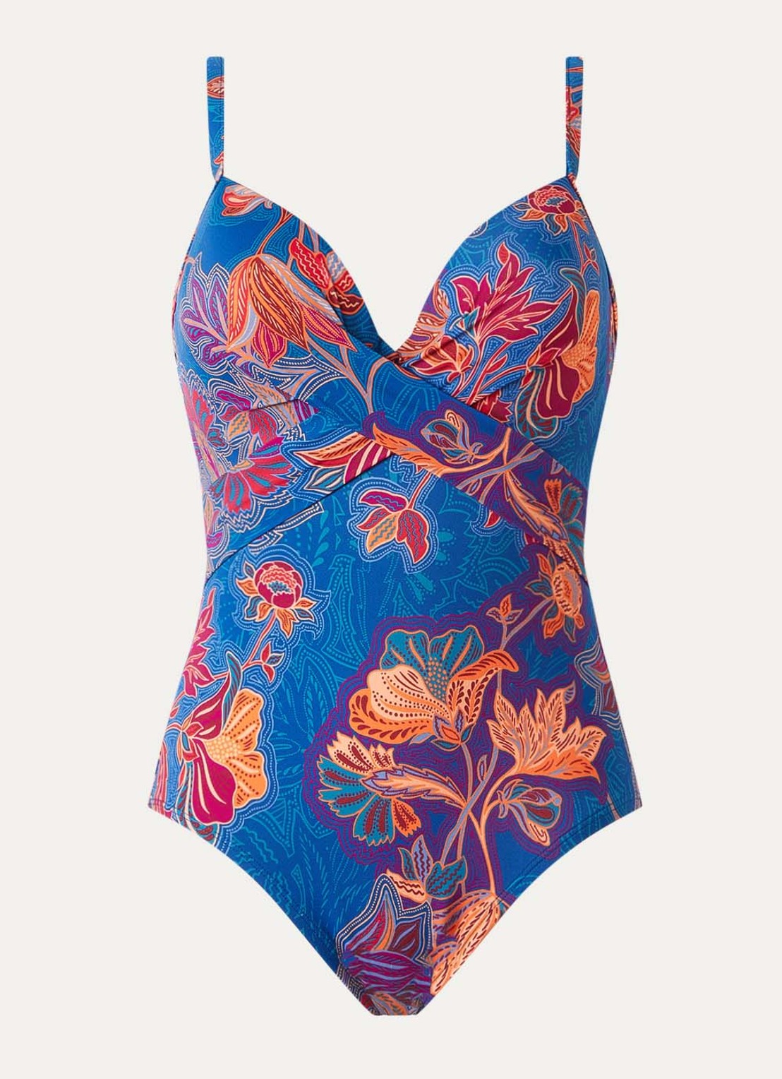 Miraclesuit Decoupage corrigerend badpak met paisley dessin - voorkant 4 blauw