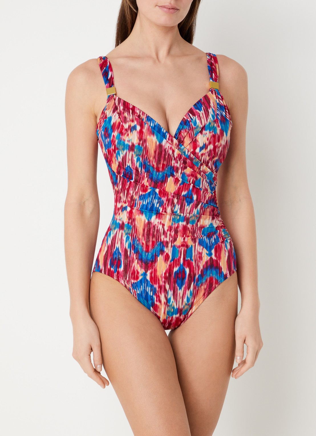 Miraclesuit Ikat Dorado Siren corrigerend badpak met beugelondersteuning - detail 2 kersenrood