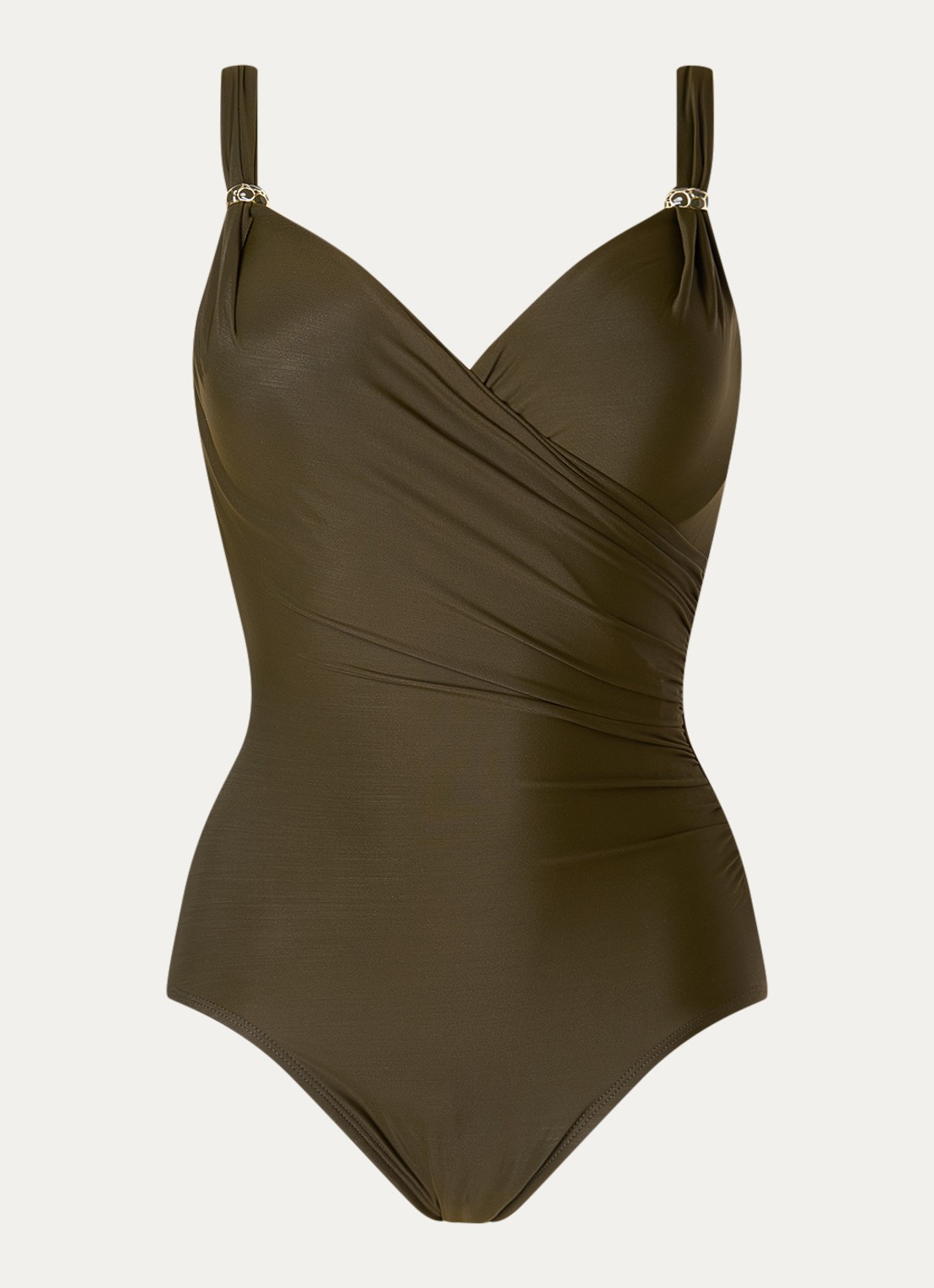 Miraclesuit Razzle Dazzle Siren corrigerend voorgevormd badpak met beugel - voorkant 2 bronsgroen