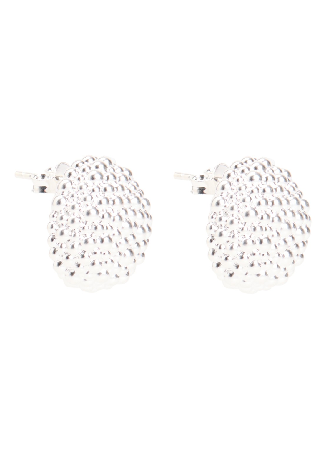 Missoma Baya Dome oorstekers  - voorkant zilver