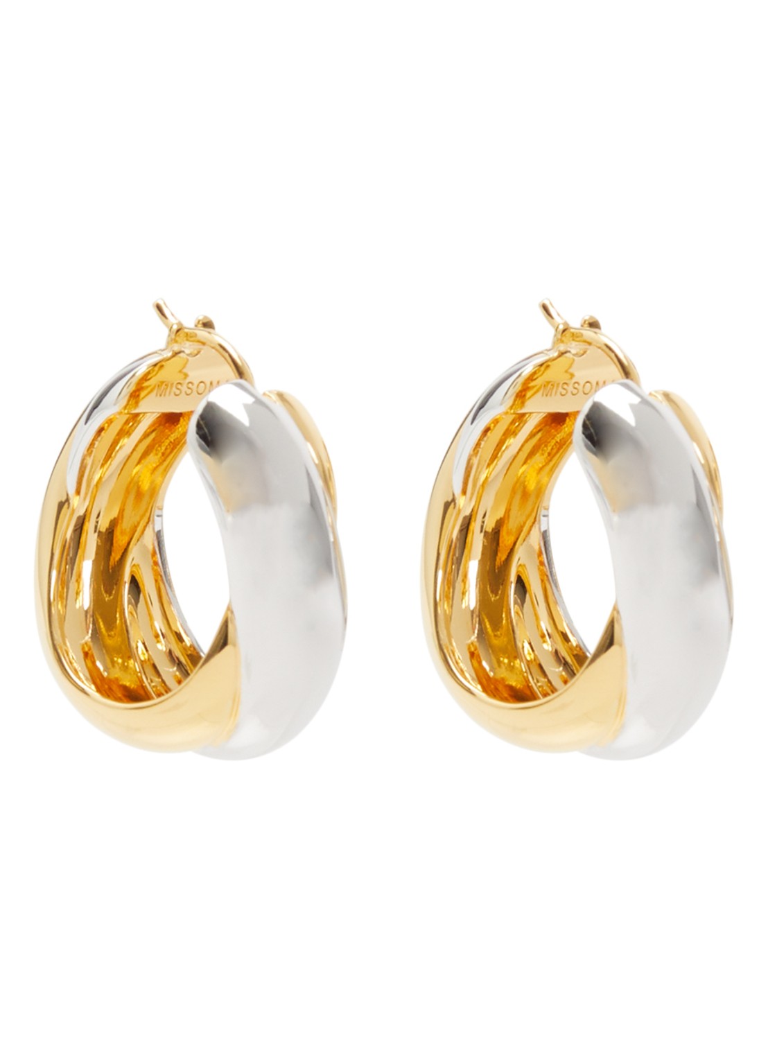 Missoma Chunky Entwine M oorringen verguld - voorkant 3 zilver