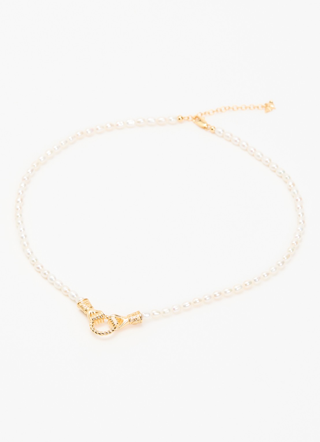 Missoma Harris Reed In Good Hands kralenketting verguld - detail 2 goud