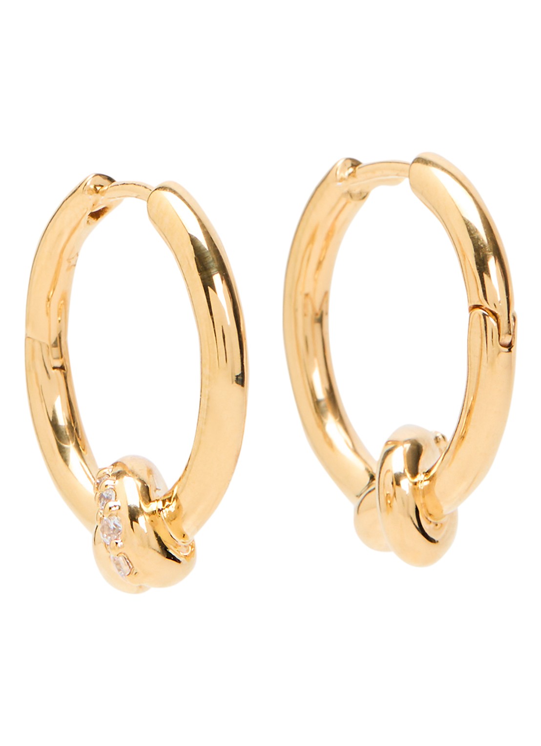 Missoma Lucy williams Pavé Knot Small oorringen verguld - voorkant 3 goud