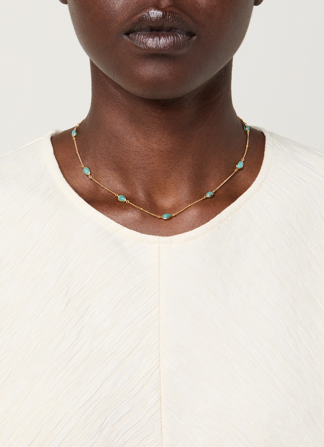 Missoma Magma choker met edelsteen verguld - voorkant 6 goud