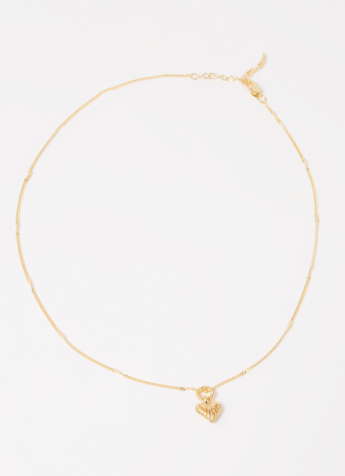 Missoma Mini Rigde Heart ketting verguld - detail 3 goud