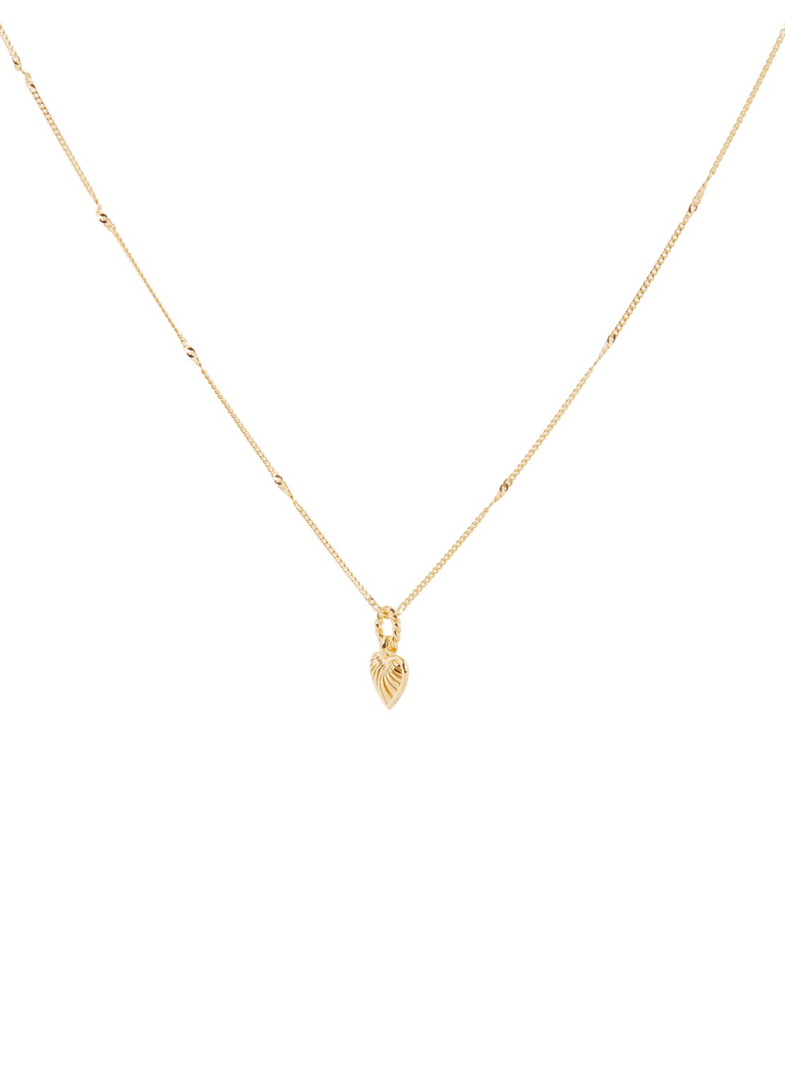 Missoma Mini Rigde Heart ketting verguld - voorkant goud