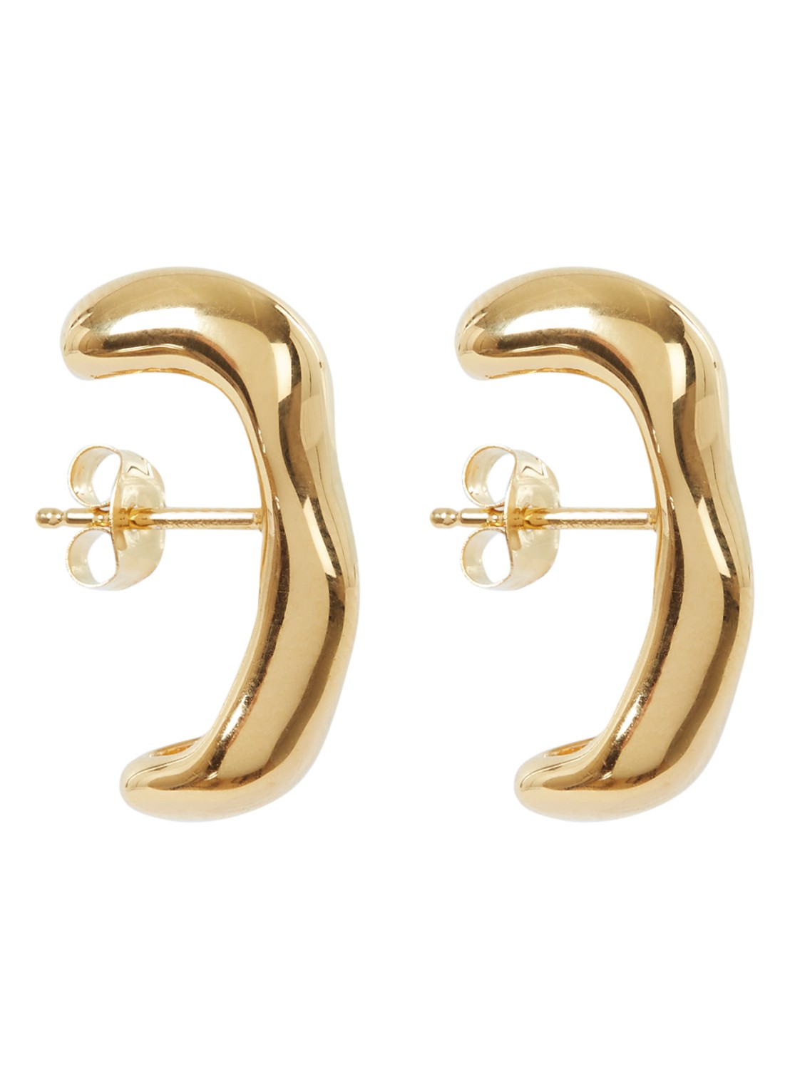 Missoma Molten Cuff oorstekers verguld - voorkant goud