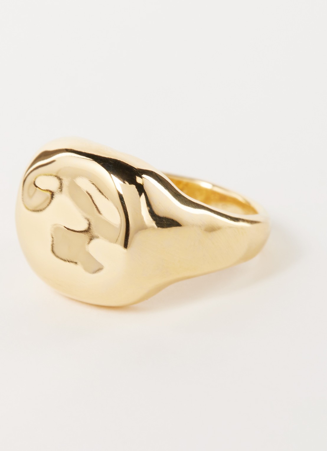 Missoma Molten Engravable zegelring verguld - detail goud