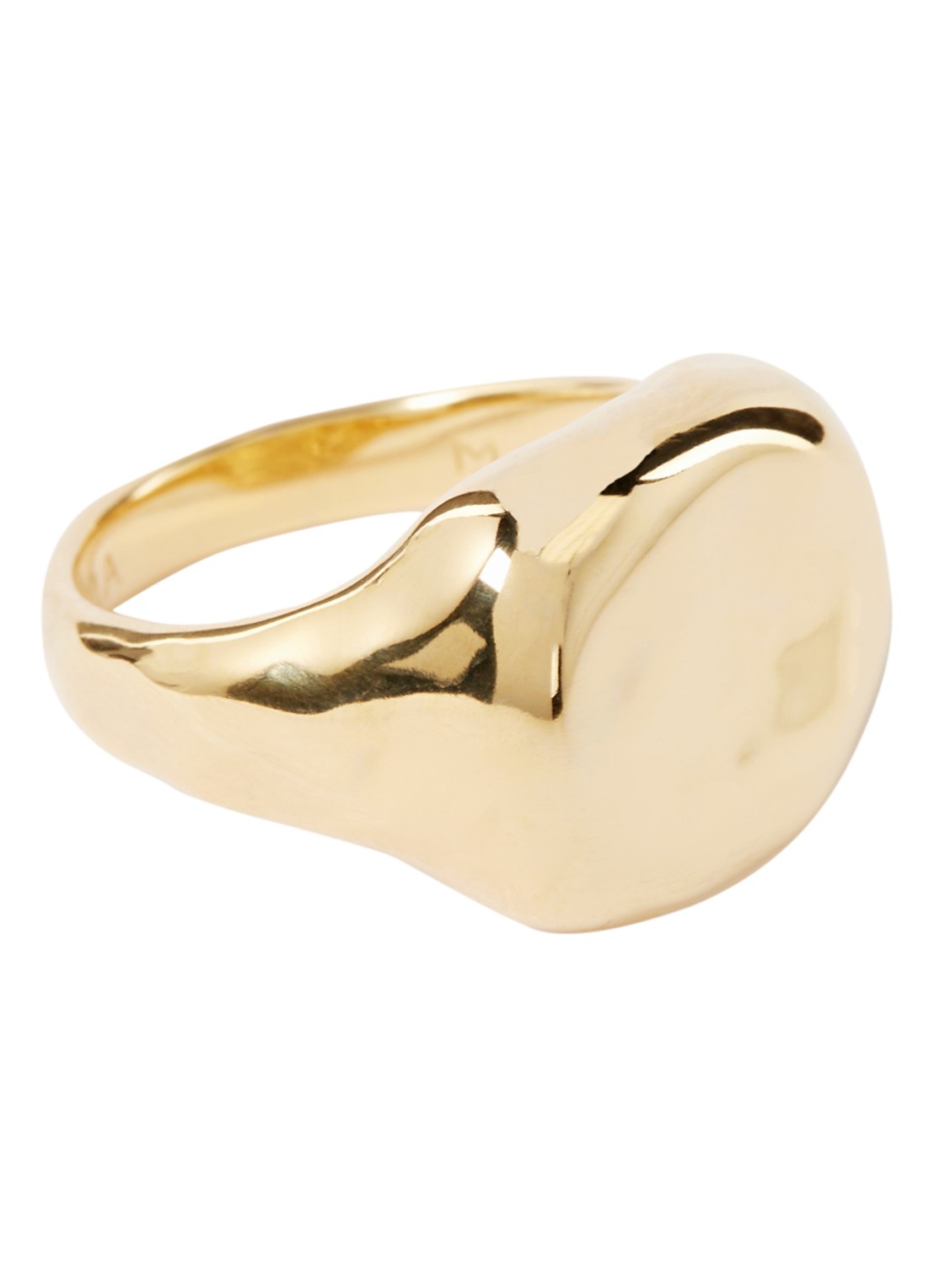 Missoma Molten Engravable zegelring verguld - voorkant 2 goud