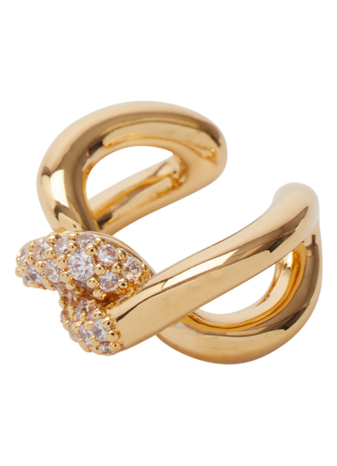 Missoma Molten Snow ear cuff verguld met zirkonia - voorkant 3 goud