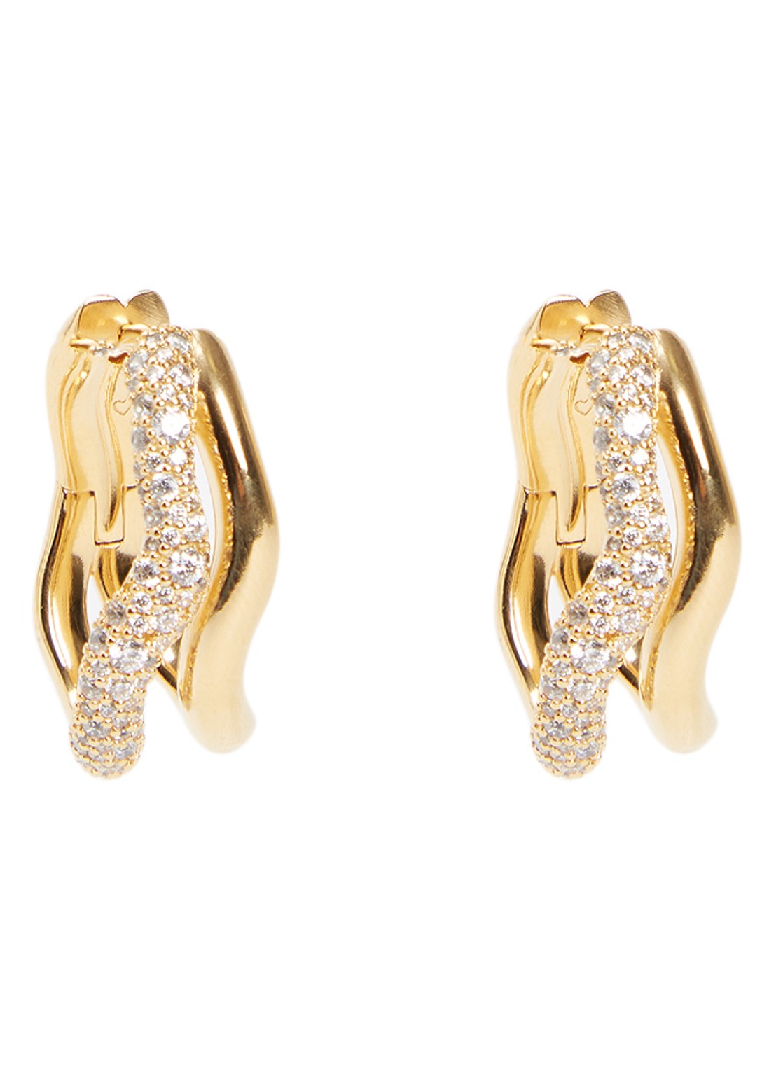 Missoma Molten Snow Medium verguld met zirkonia - voorkant goud