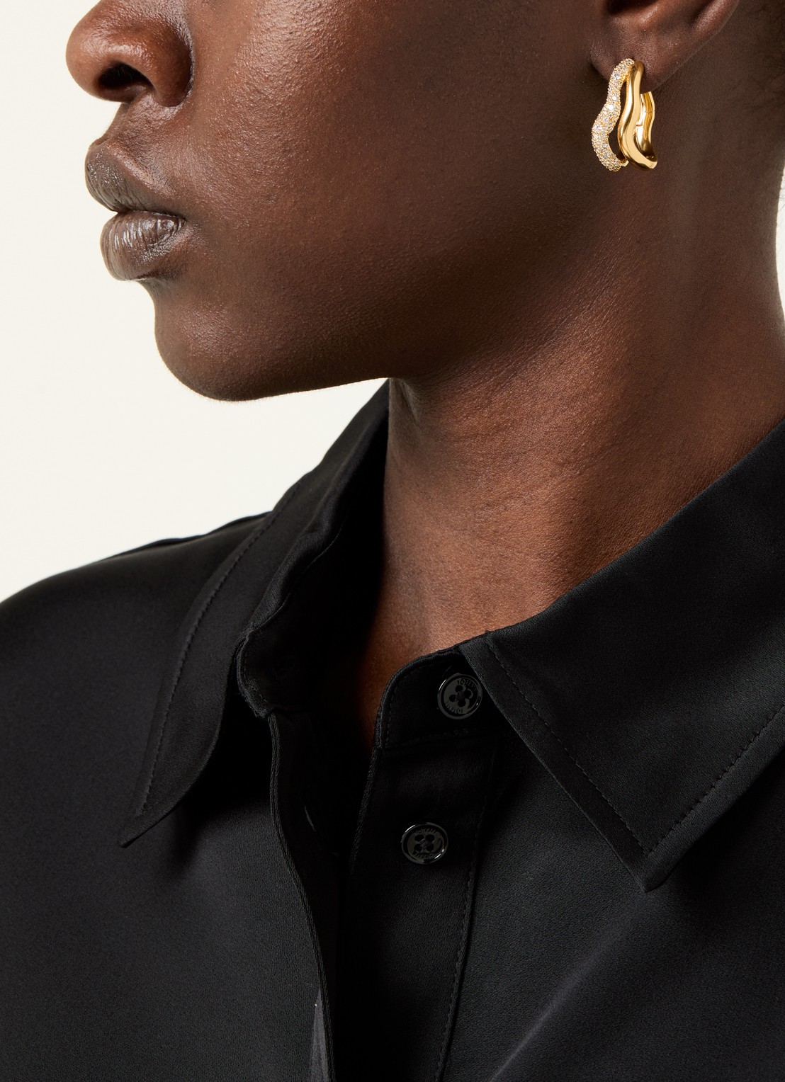 Missoma Molten Snow Medium verguld met zirkonia - voorkant 2 goud