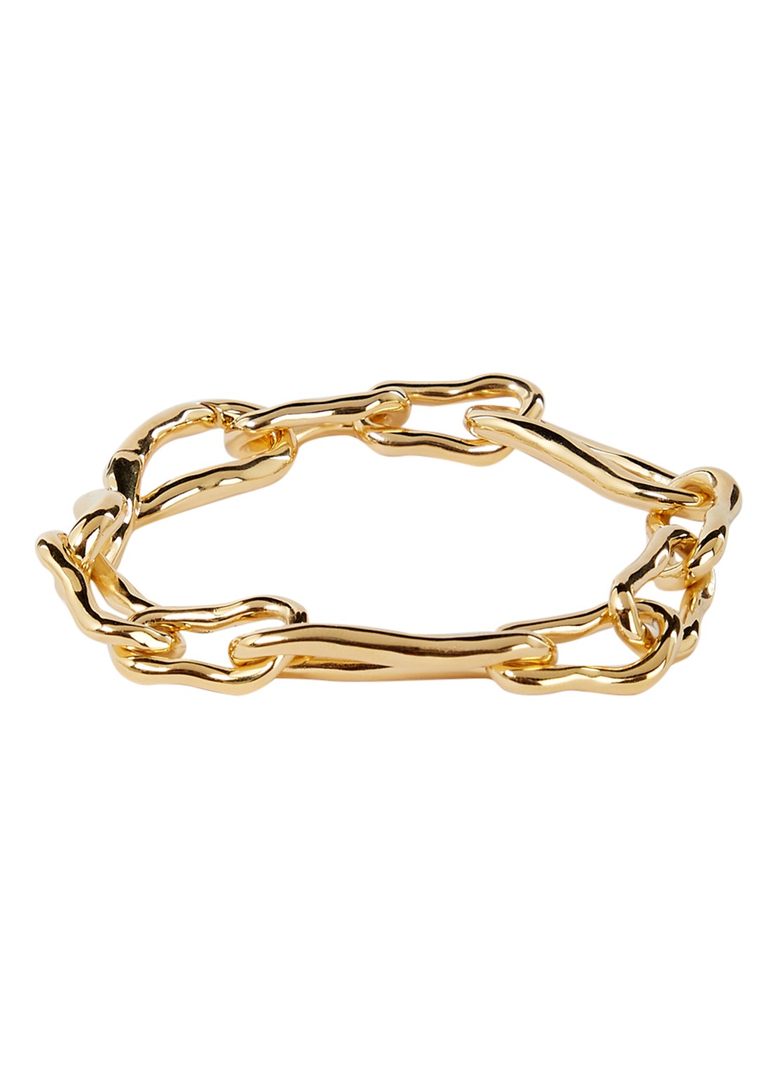 Missoma Molten Twisted Infinity schakelarmband verguld - voorkant goud