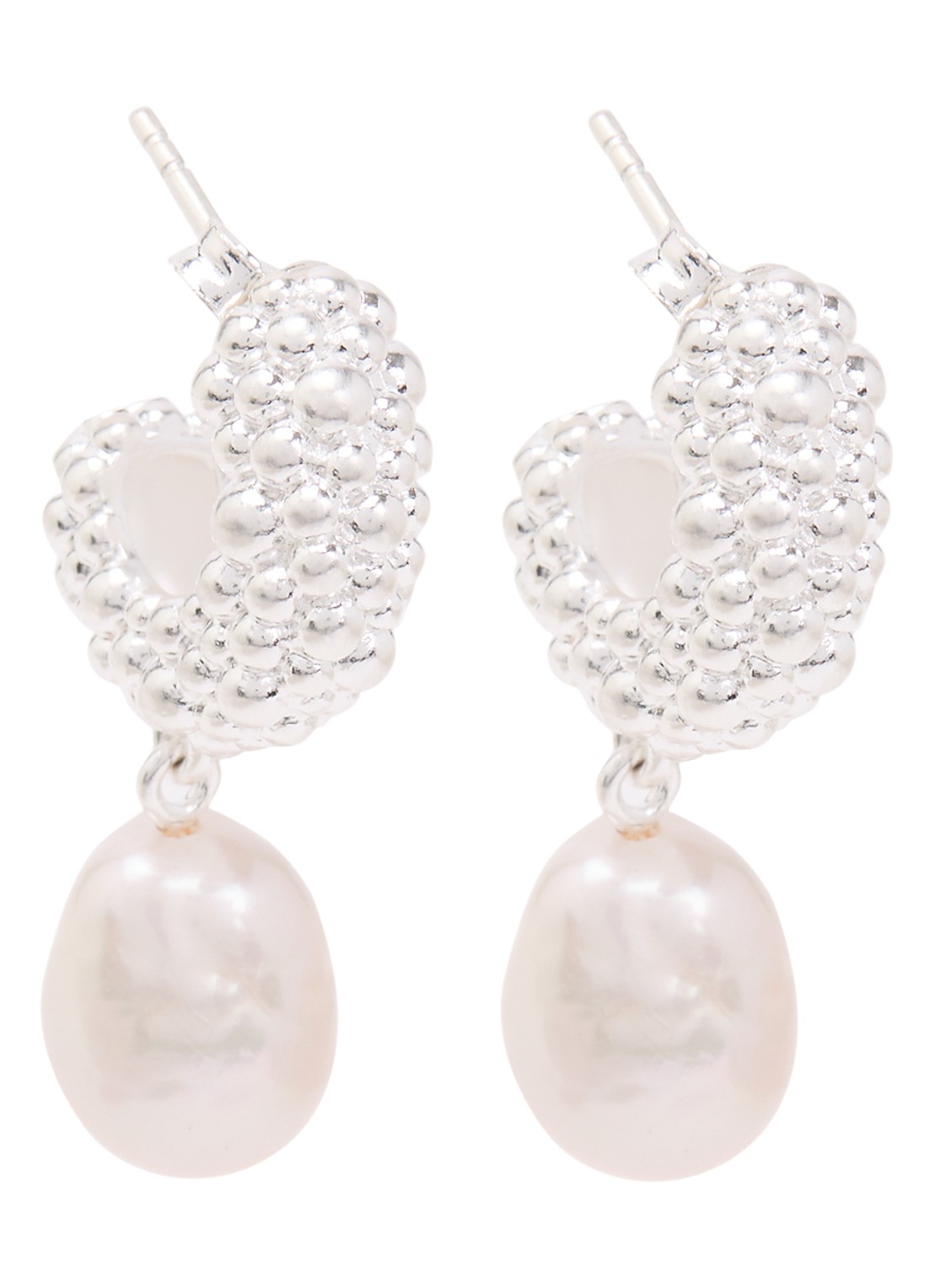 Missoma Pearl Baya oorstekers verguld - voorkant 3 zilver