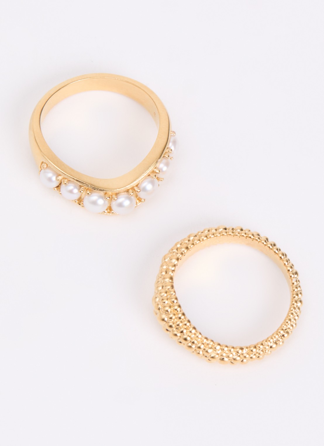 Missoma Pearl Baya ringen verguld in set van 2 - detail 3 goud