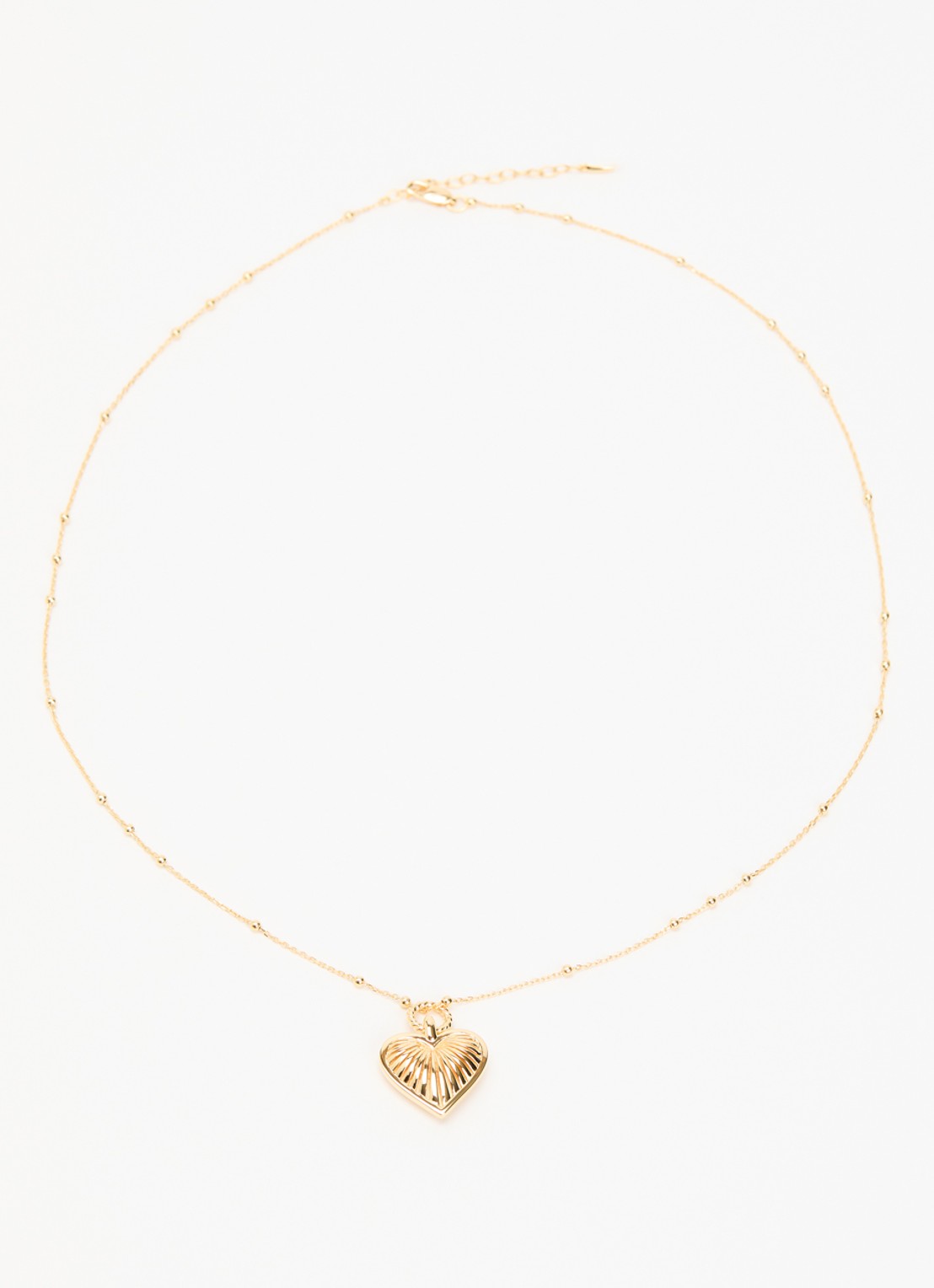 Missoma Ridge Heart ketting verguld - detail goud