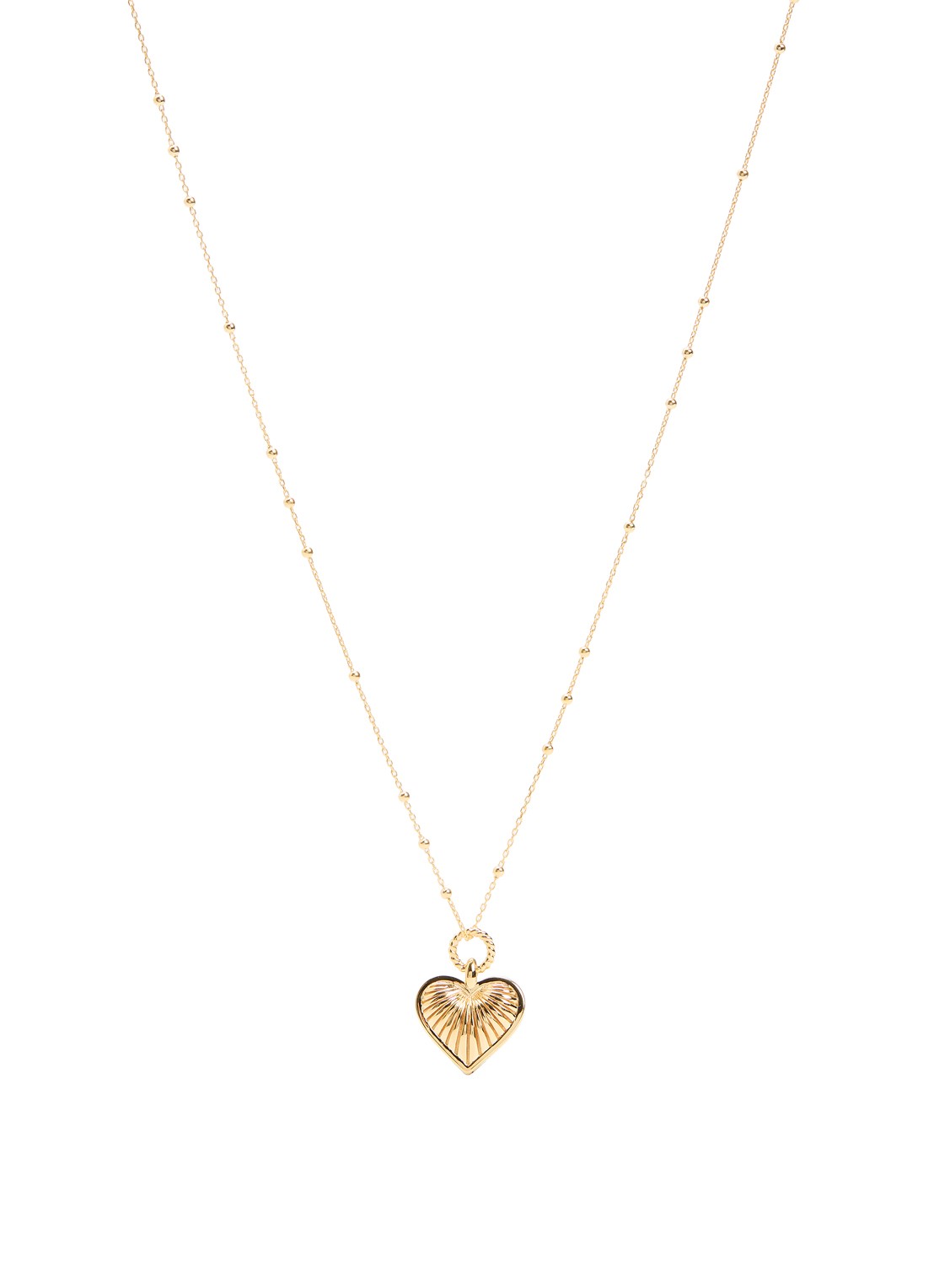 Missoma Ridge Heart ketting verguld - voorkant 4 goud