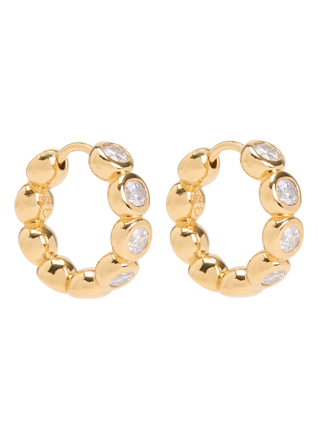 Missoma Tennis Small oorringen met zirkonia - voorkant goud