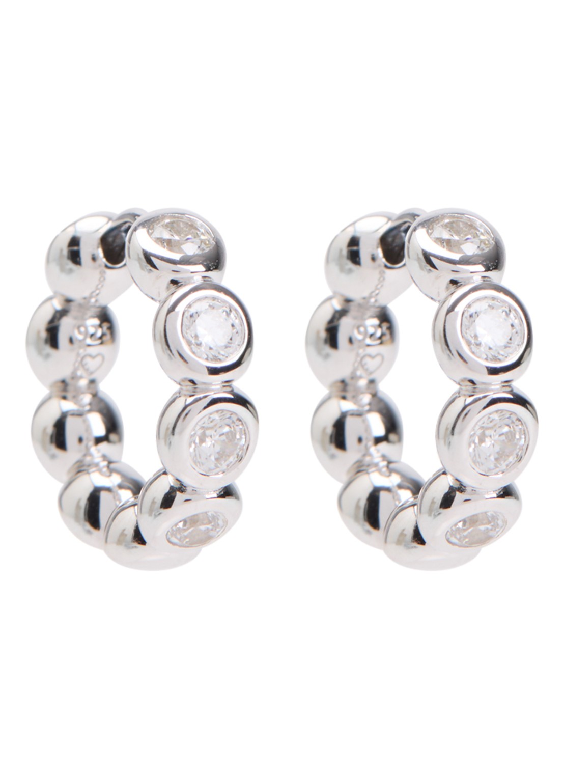 Missoma Tennis Small oorringen met zirkonia - voorkant 3 zilver