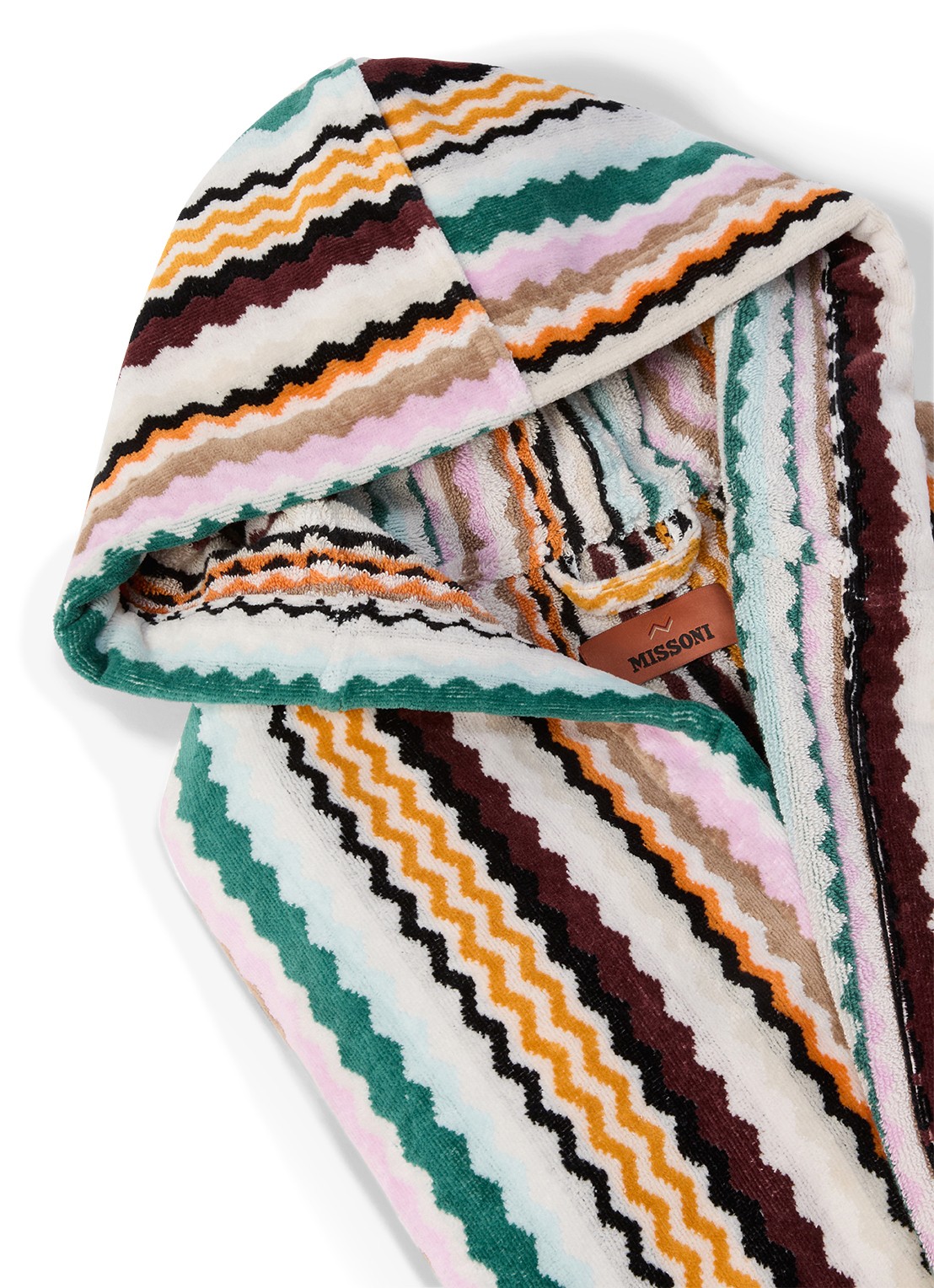 Missoni Aura badjas met opgestikte zakken - unisex - voorkant 2 groen
