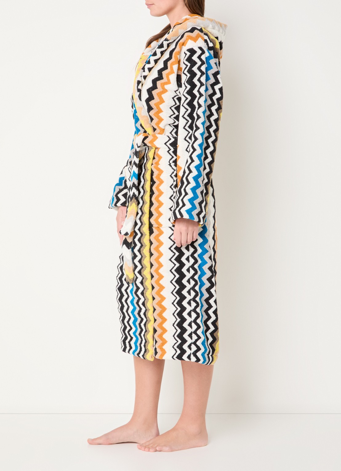 Missoni Badjas van katoen - unisex - voorkant 4 zwart