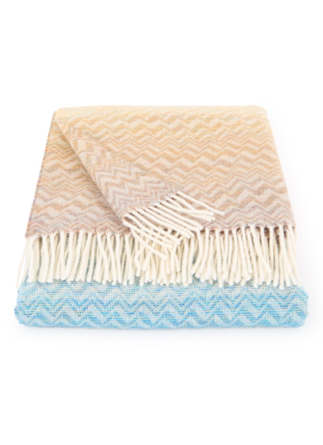 Missoni Bastien plaid in wolblend 130 x 190 cm - voorkant multicolor