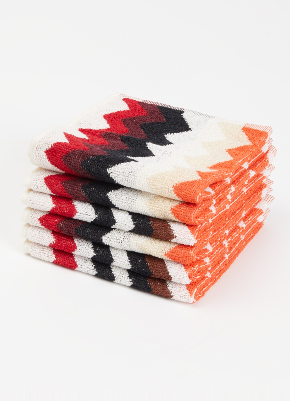 Missoni Best gastendoek - 30 x 30 cm set van 6 in geschenkverpakking - voorkant 2 donkerrood