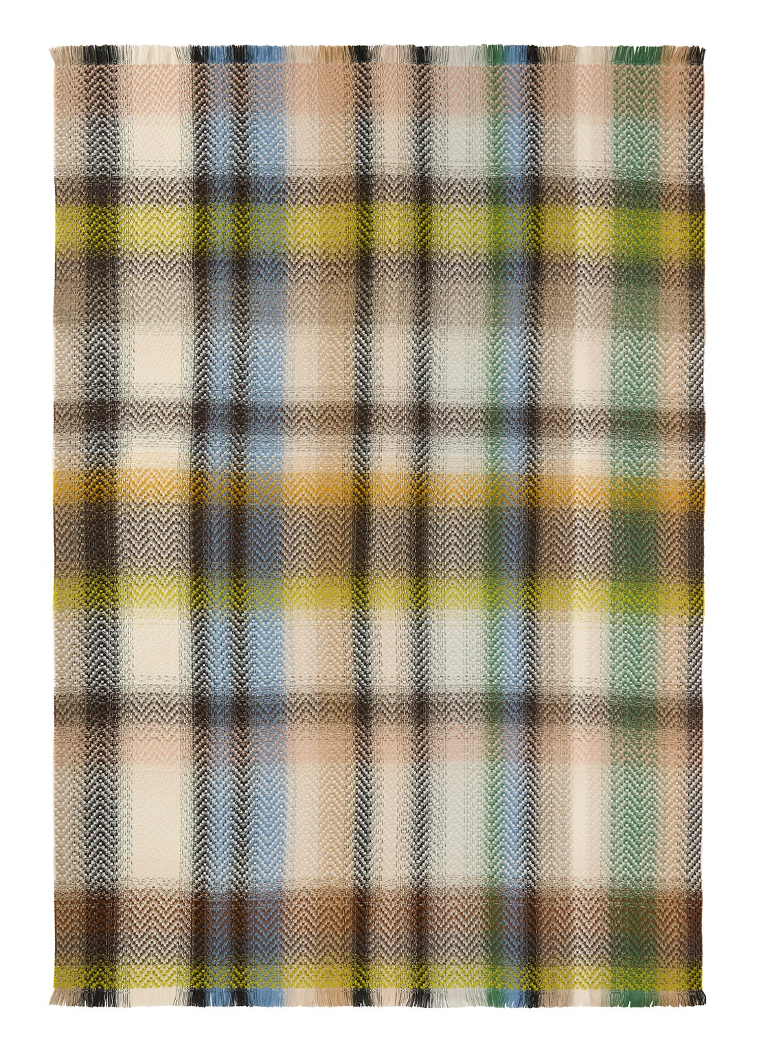 Missoni Check plaid in wolblend 130 x 190 m - voorkant 2 beige