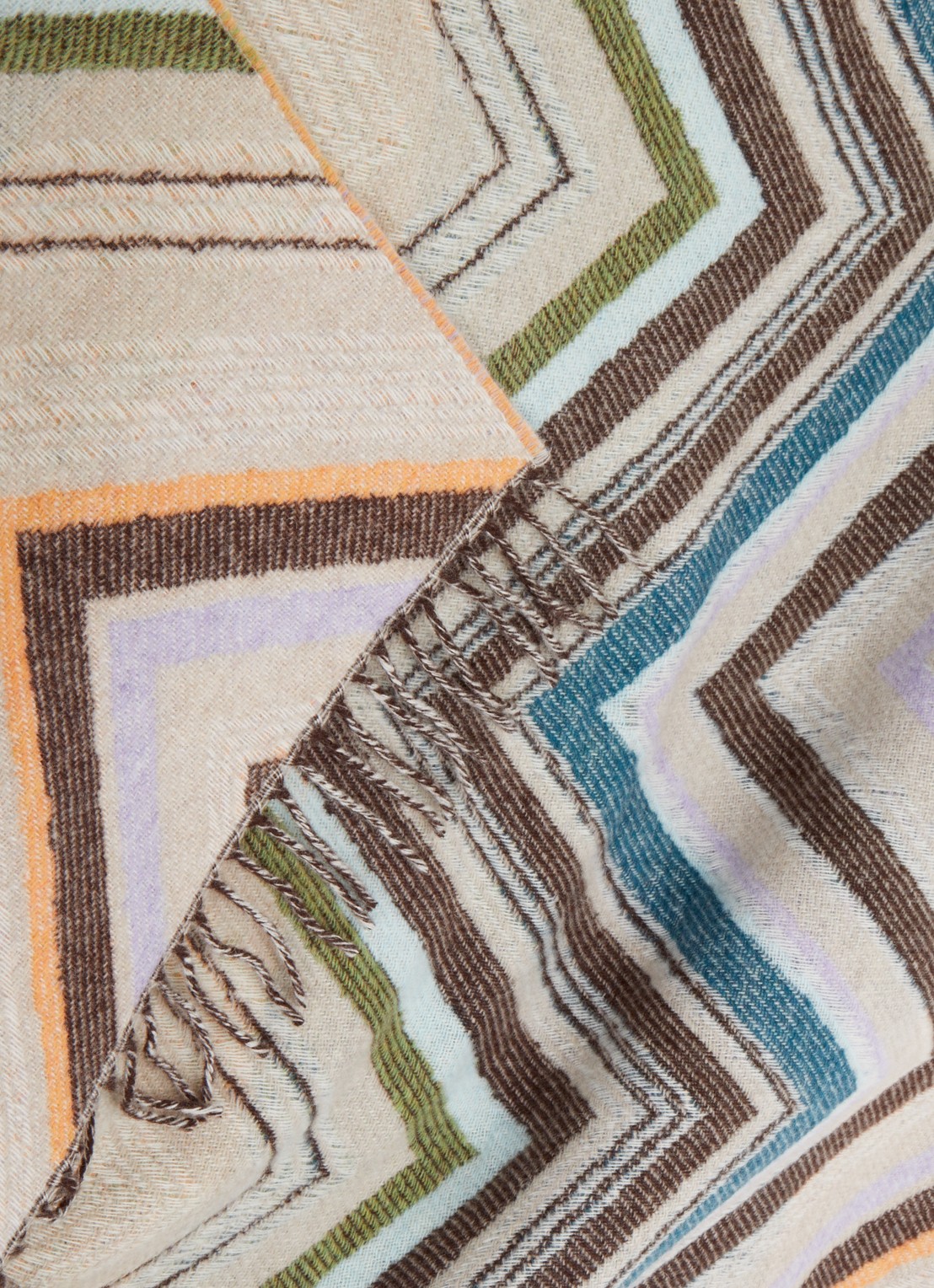 Missoni Chevron plaid in wolblend 130 x 190 cm - detail 3 beige