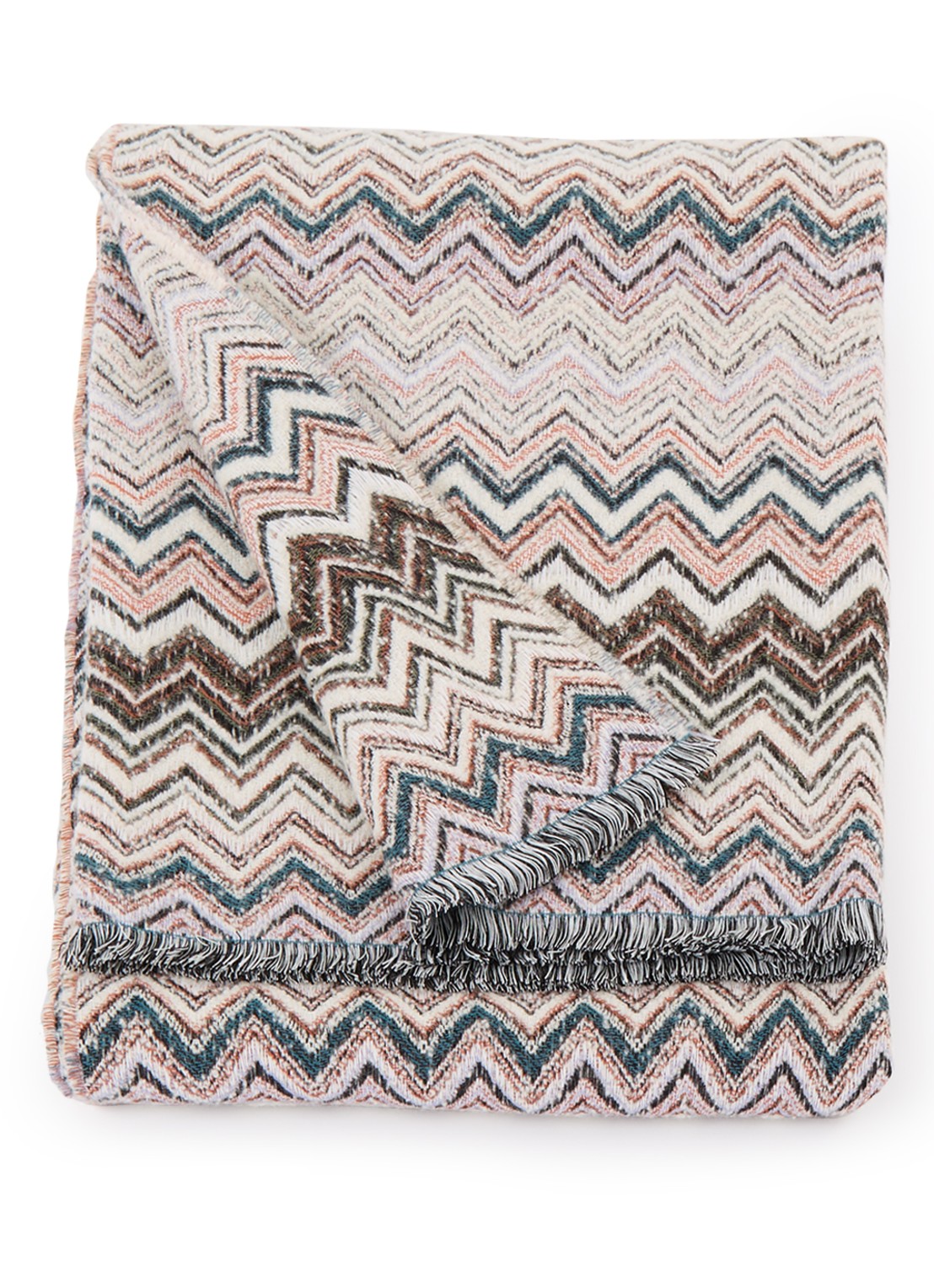 Missoni Forest plaid in wolblend 130 x 195 cm - voorkant 2 multicolor