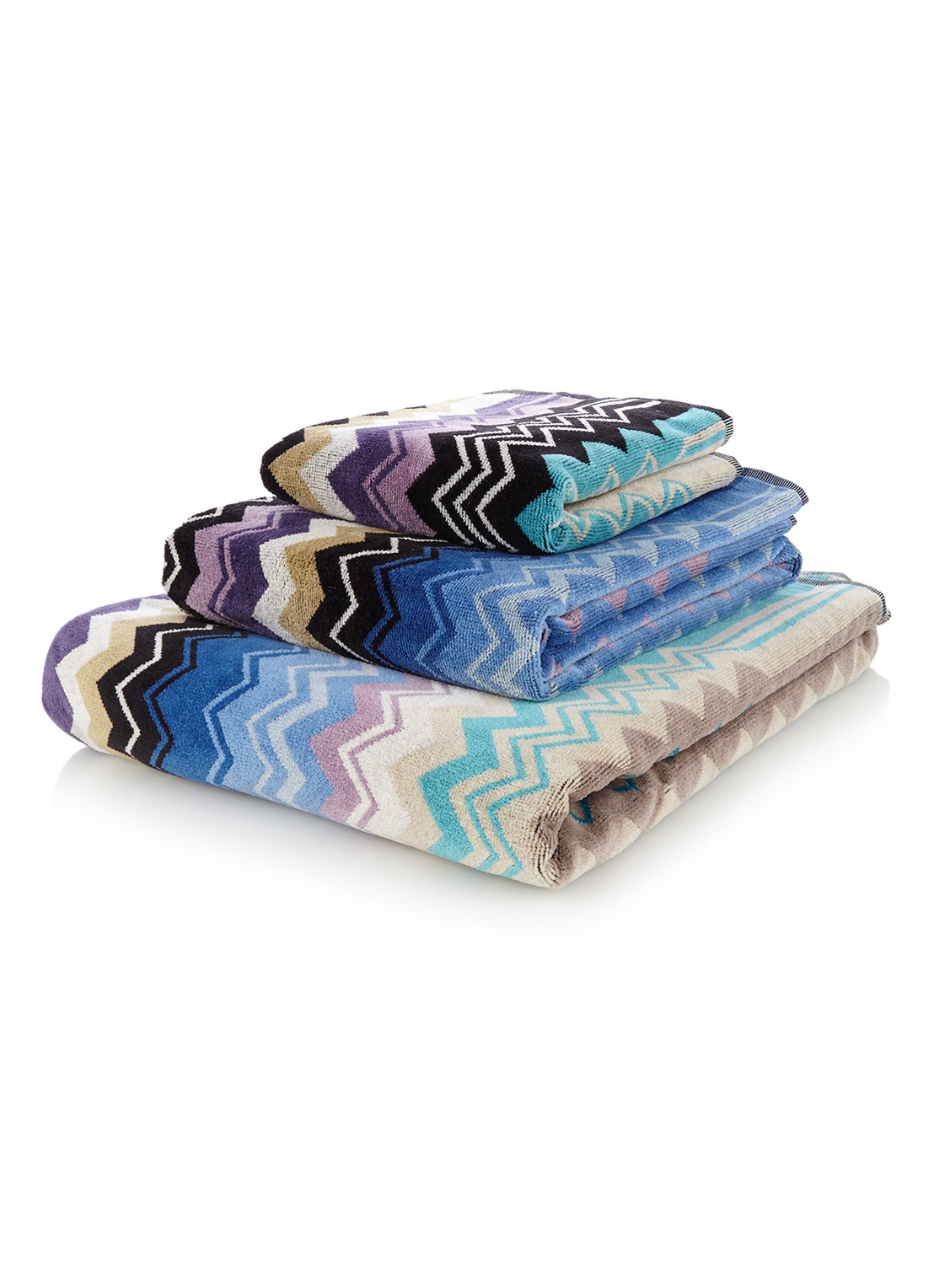 Missoni Giacomo badhanddoek - 430 gr/m2 - 70 x 115 cm - voorkant 2 blauw