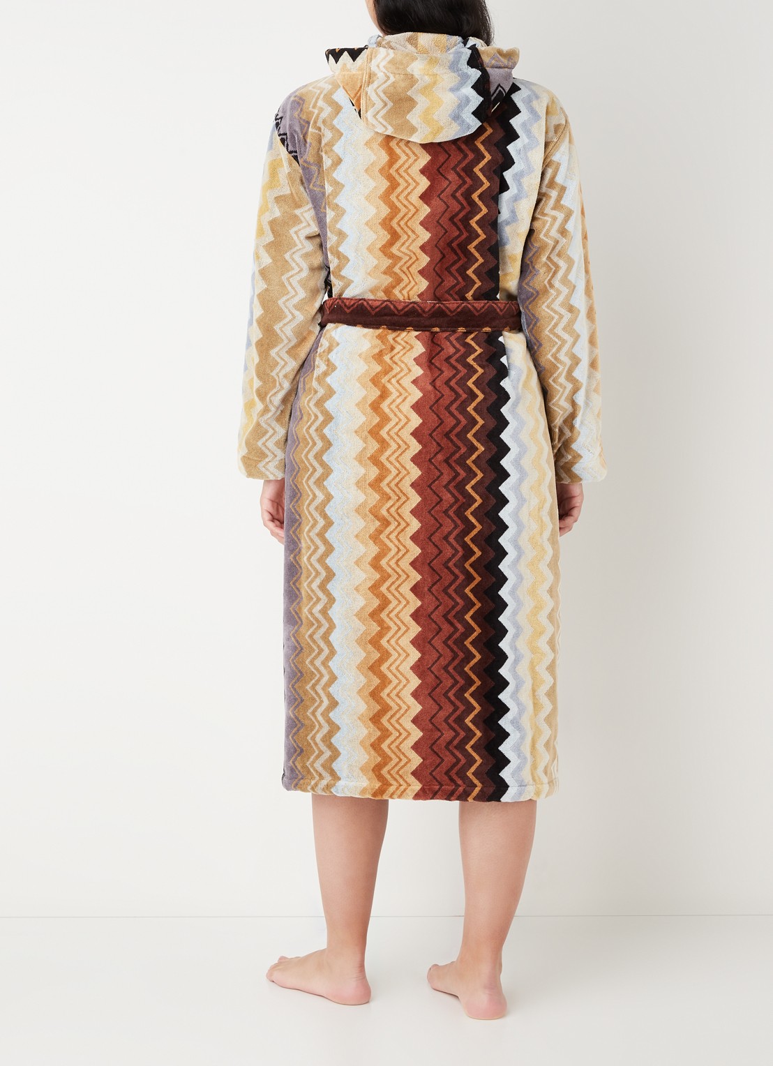 Missoni Giacomo badjas met print en capuchon - unisex - achterkant 4 bruin