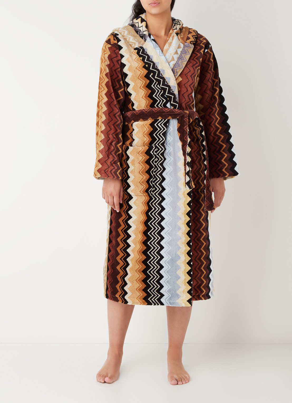 Missoni Giacomo badjas met print en capuchon - unisex - detail 3 bruin