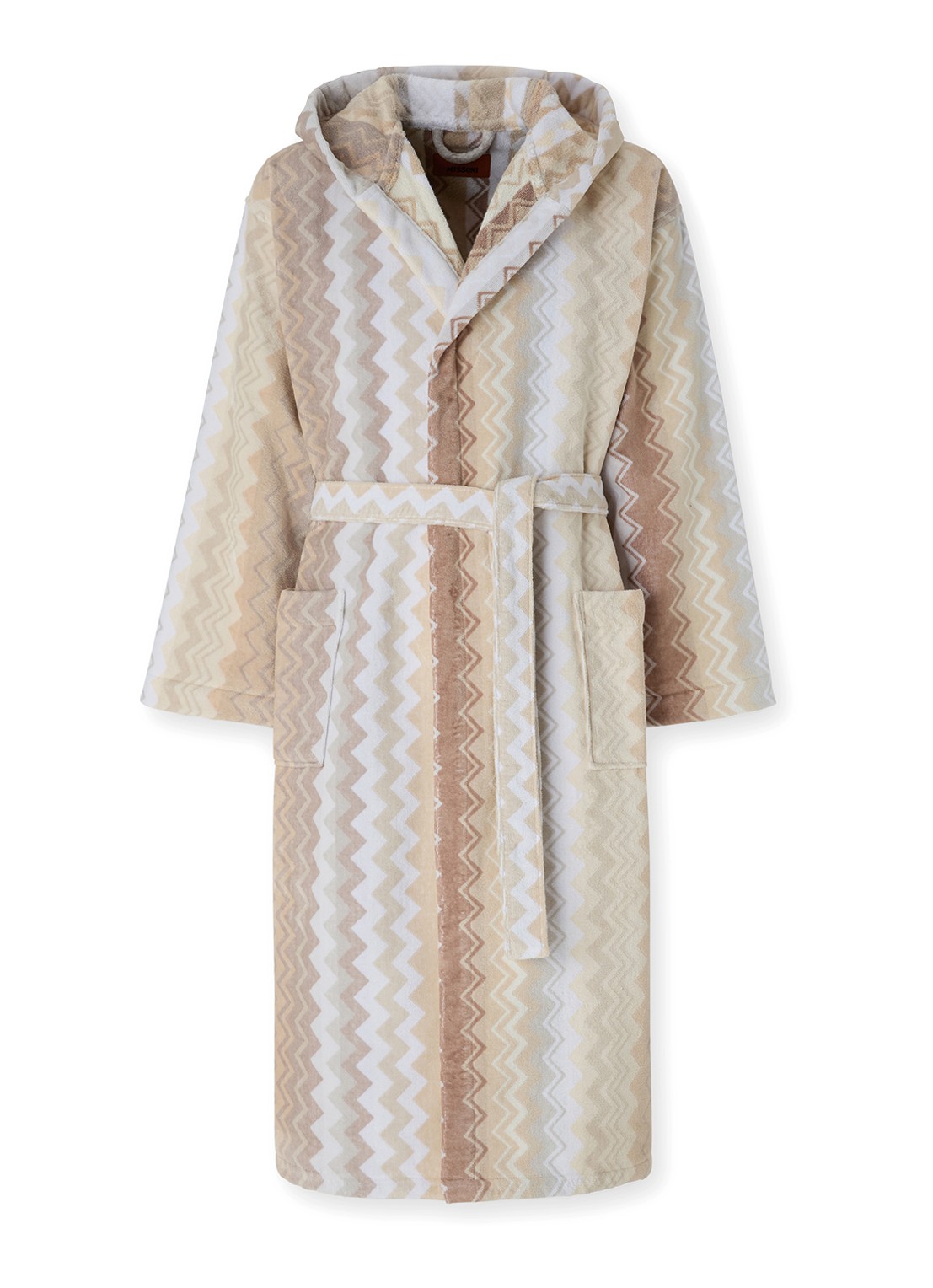 Missoni Giacomo badjas met print - unisex - voorkant 2 beige