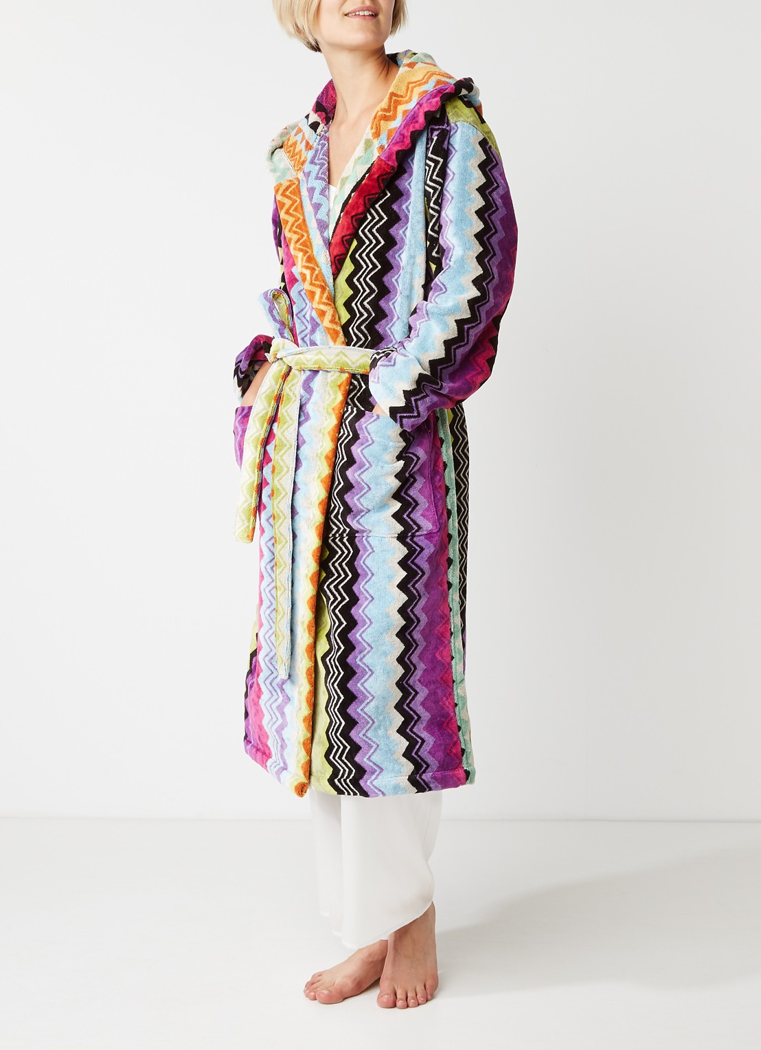 Missoni Giacomo badjas - unisex - voorkant 4 roze