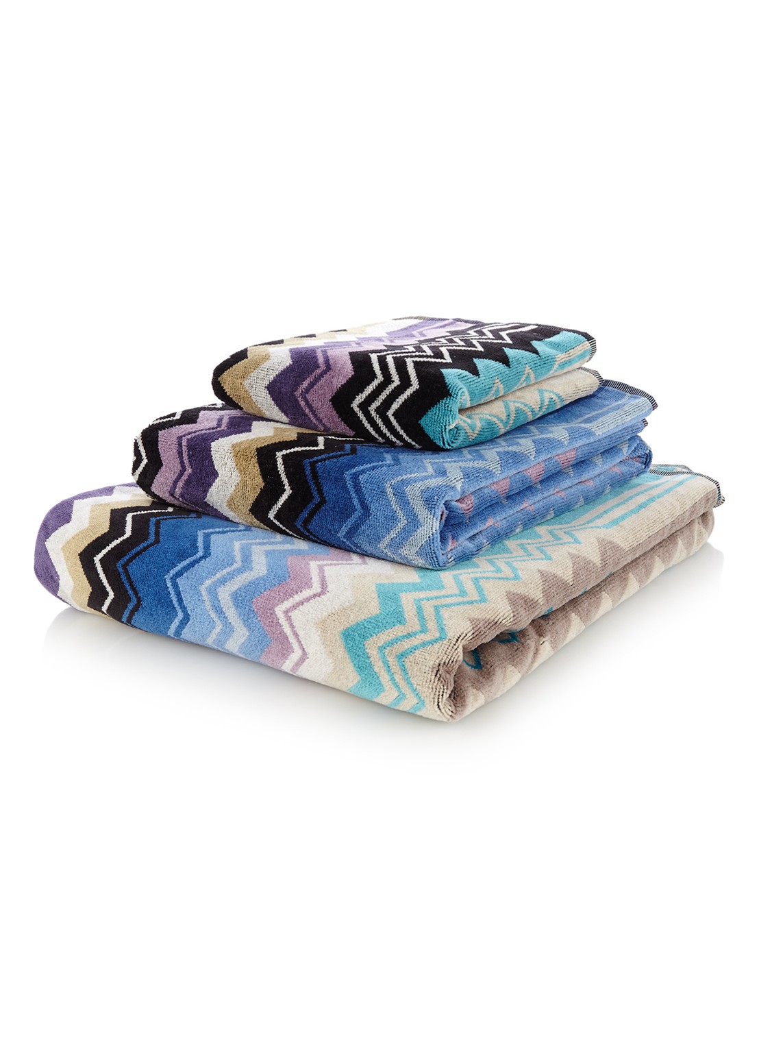Missoni Giacomo gastendoek - 430 gr/m2 - 40 x 70 cm - voorkant blauw