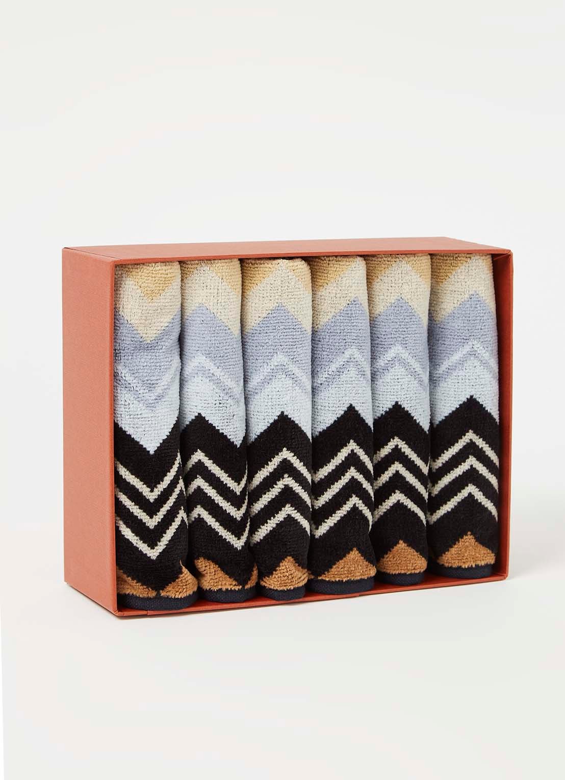 Missoni Giacomo gastendoek set van 6 - 30 x 30 cm  - voorkant 3 grijs