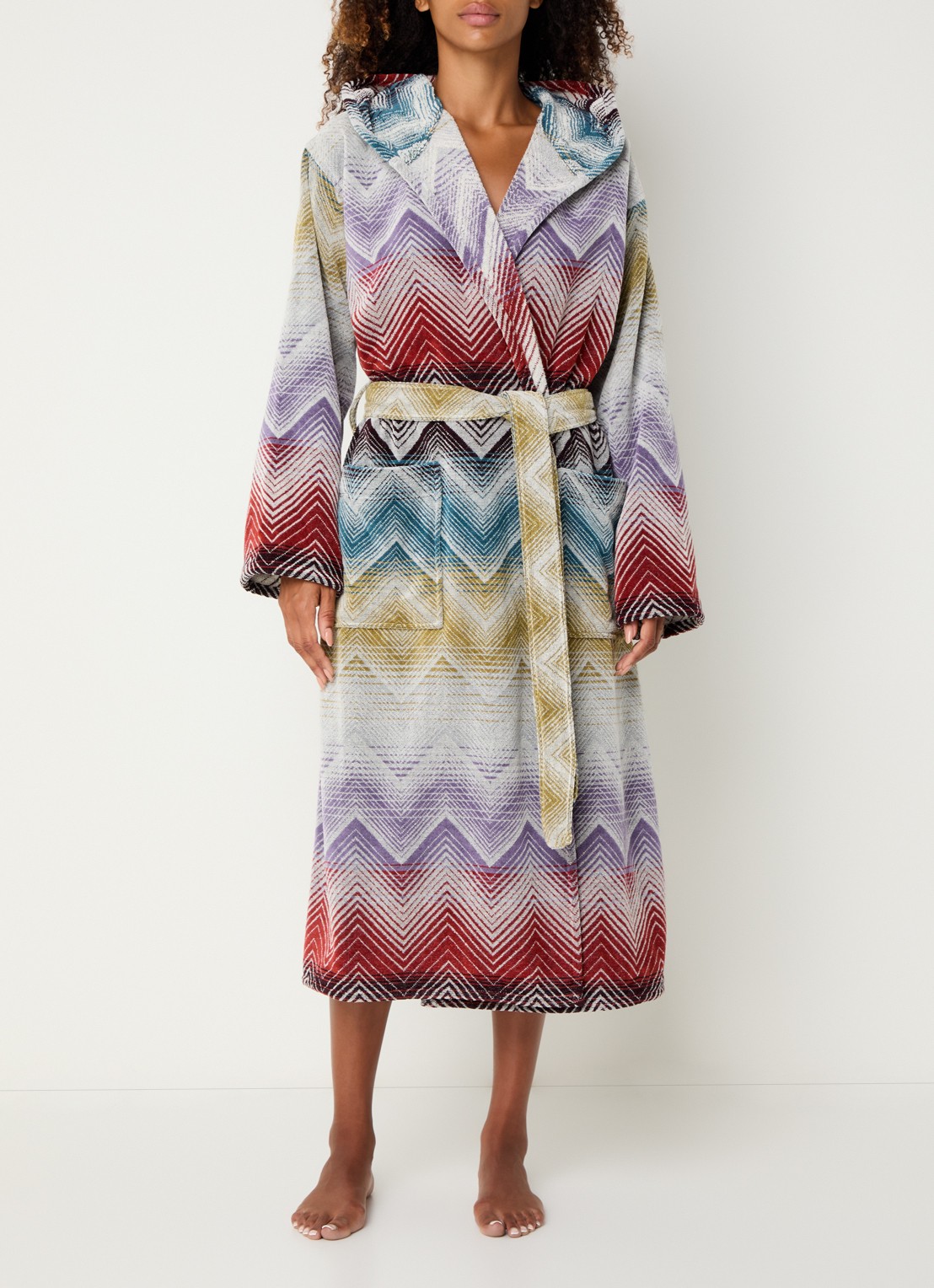 Missoni Marea badjas met opgestikte zakken - unisex - detail multicolor