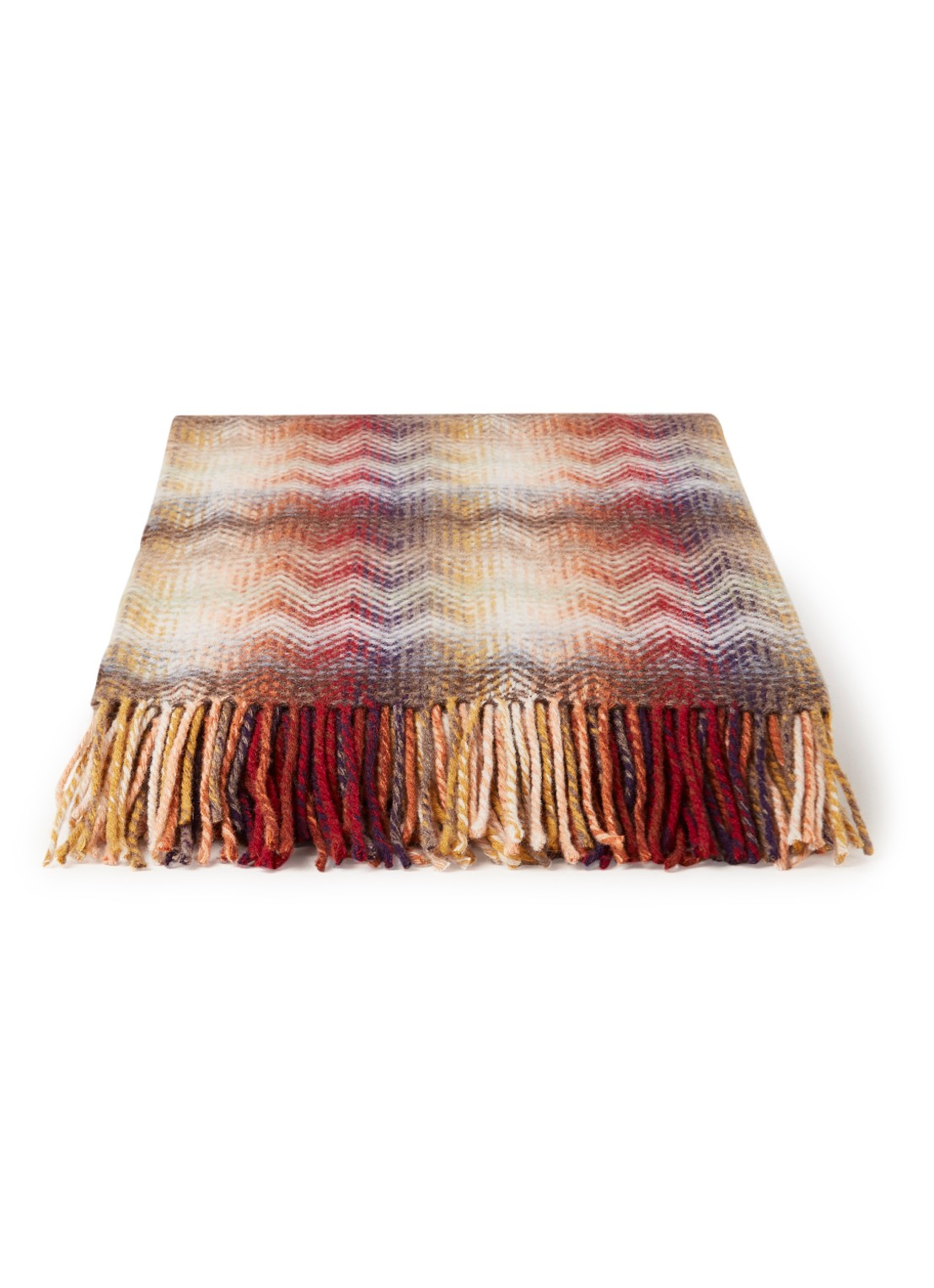 Missoni Montgomery plaid in wolblend  - voorkant steenrood
