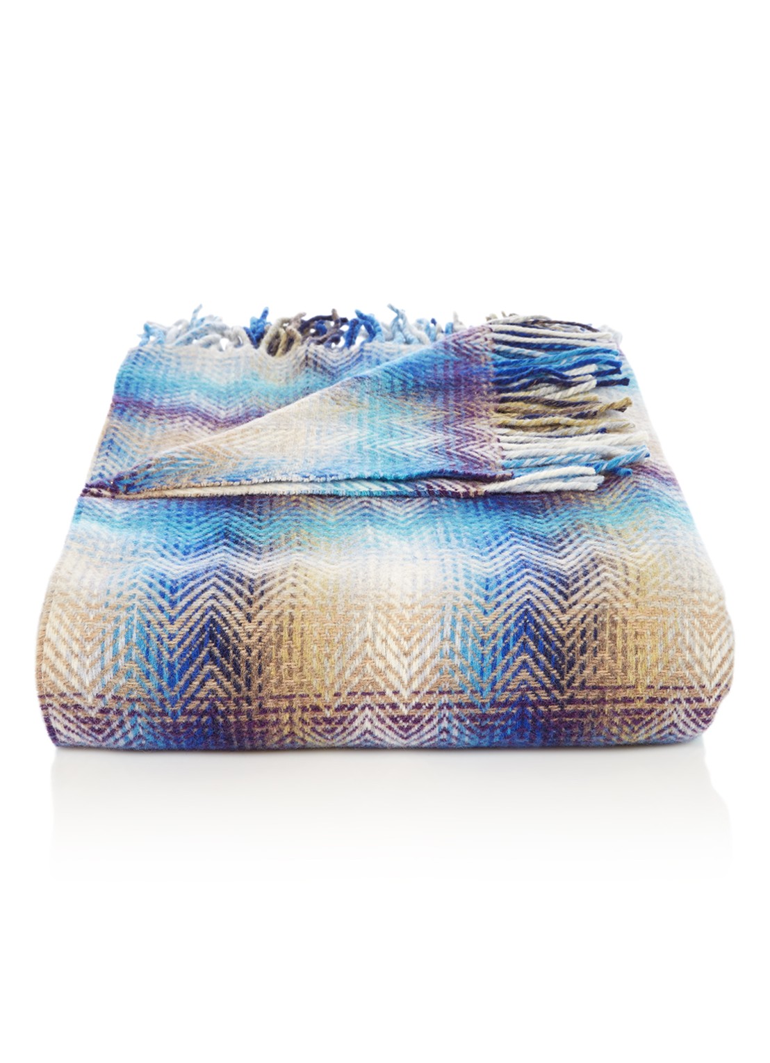 Missoni Montgomery plaid in wolblend  - voorkant blauw
