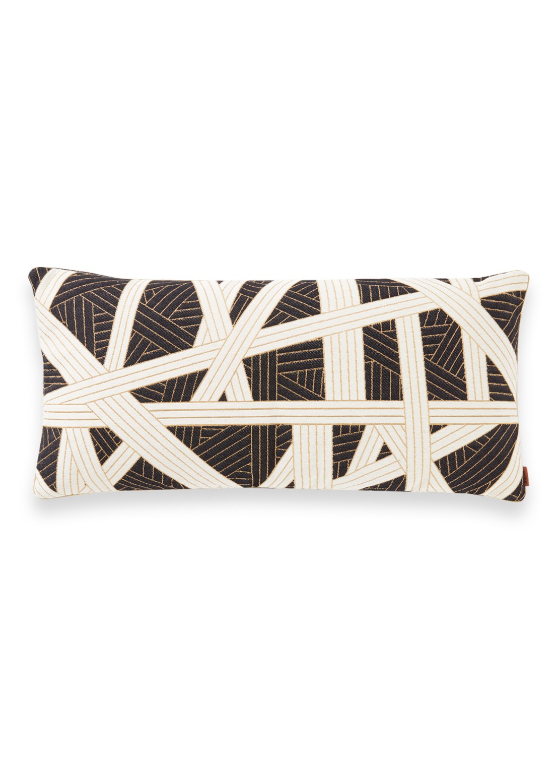Missoni Nastri sierkussen met grafische print 30 x 60 cm - voorkant zwart