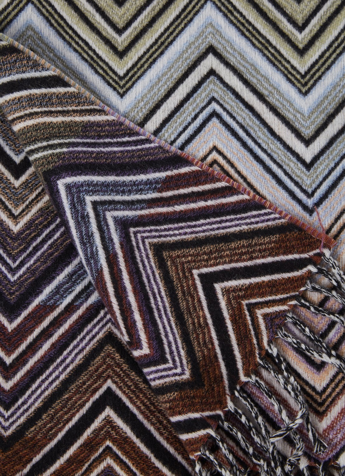 Missoni Perseo plaid van wol 130 x 190 cm - detail 3 bruin