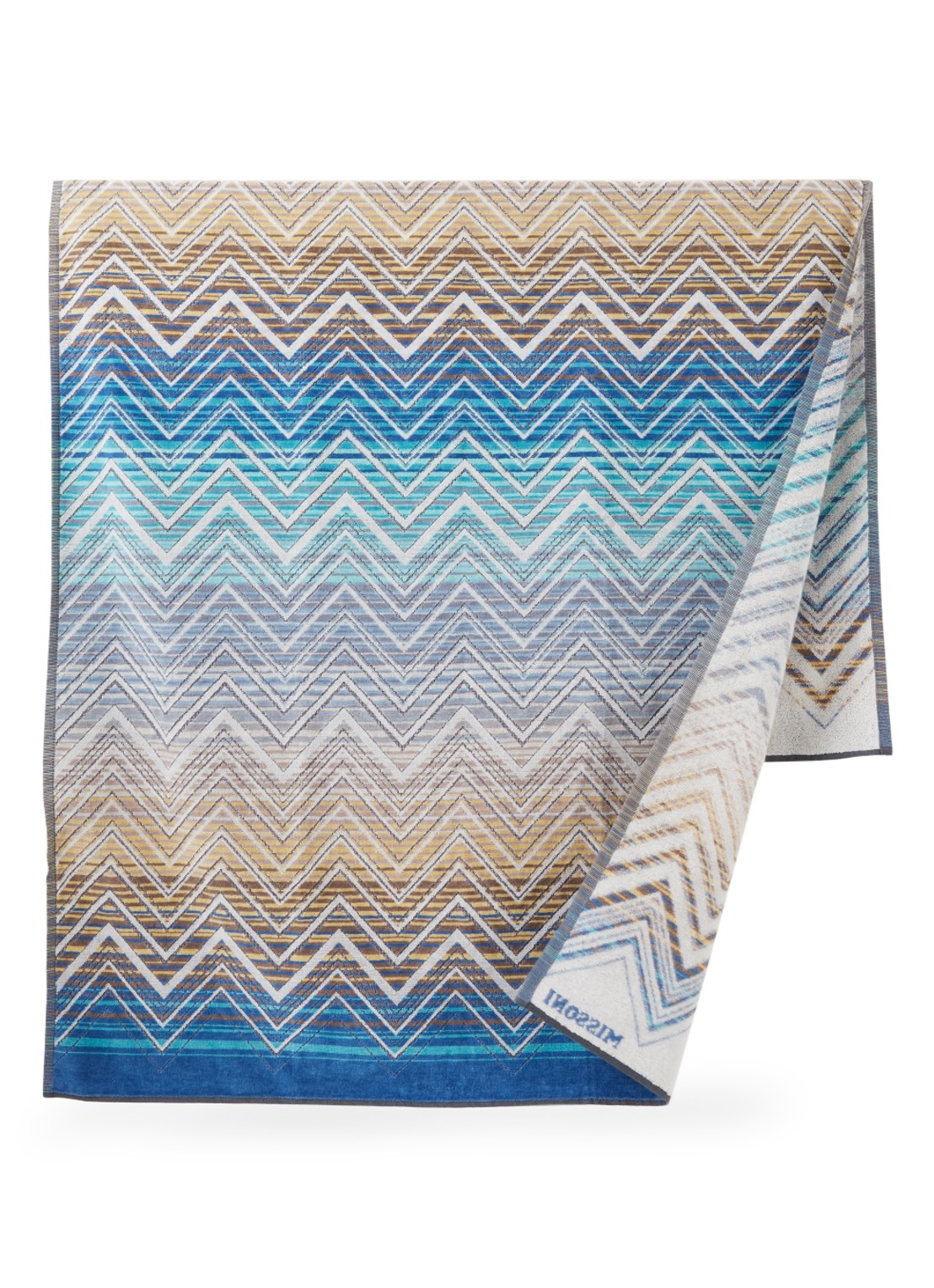 Missoni Tolomeo strandlaken 100 x 180 cm - voorkant blauw