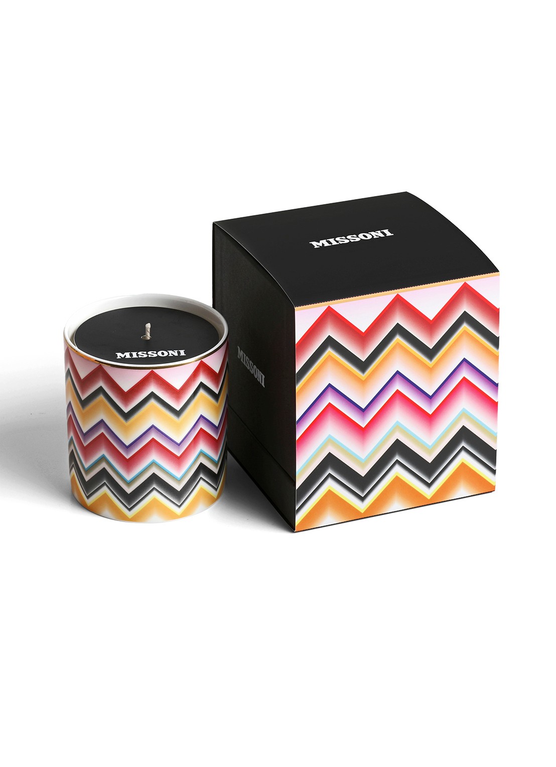Missoni Vanuatu poef met streepdessin - voorkant 2 roze