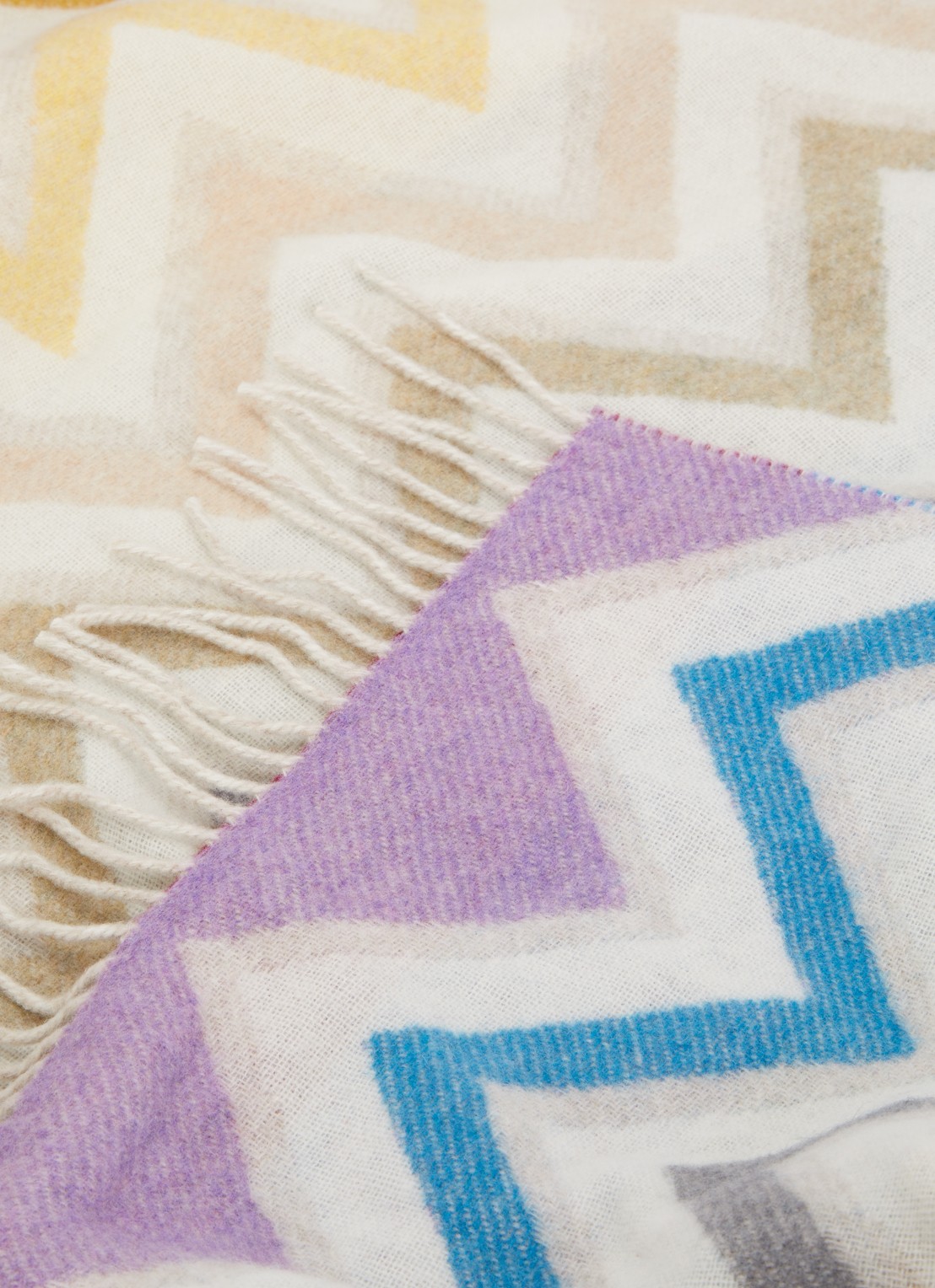 Missoni Watamu plaid in wolblend 130 x 190 cm - detail 3 gebroken wit