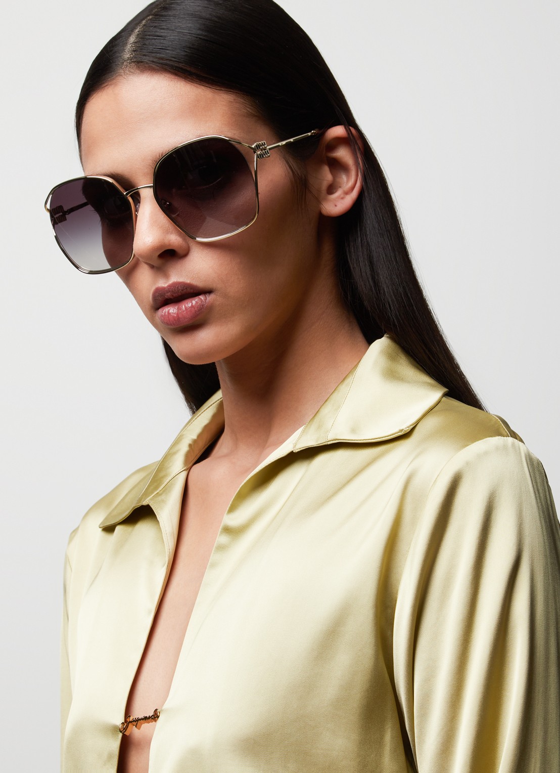Miu Miu Miu Miu *MU 52WS  GLD SHN BLU - voorkant 3 goud