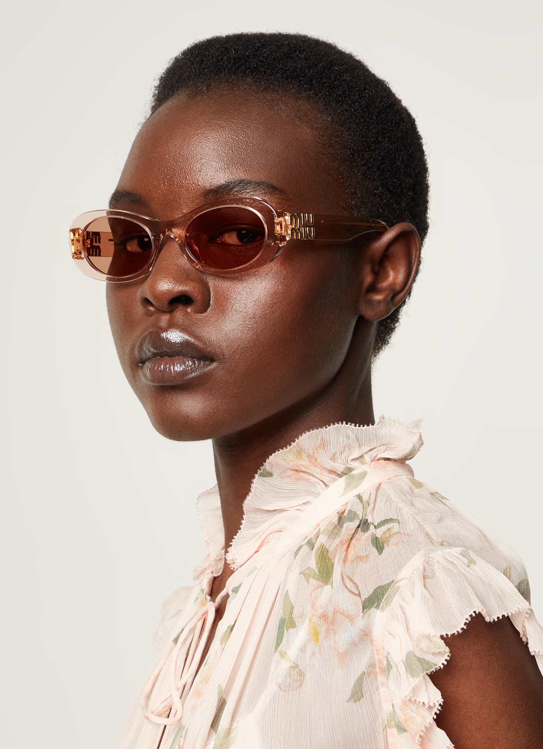 Miu Miu Retro zonnebril MU 06ZS - voorkant 5 roze