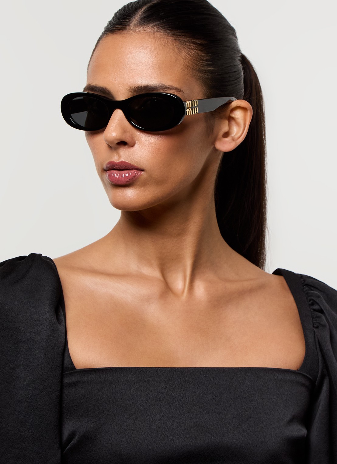 Miu Miu Retro zonnebril MU 06ZS - voorkant 5 zwart